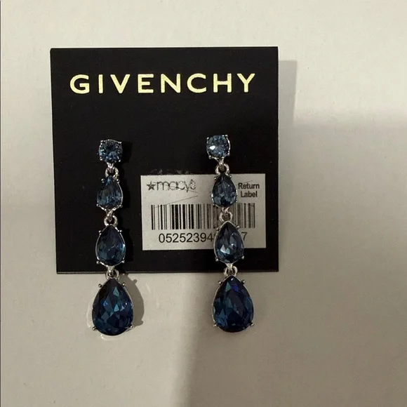 Givenchy Midnight Blue Teardrop Earrings - Picture 1 of 6